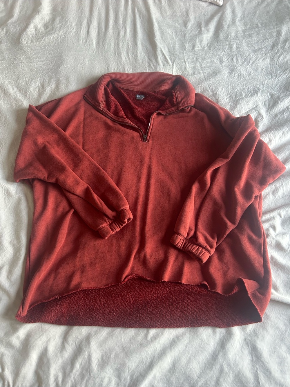 aerie Rust Red Crewneck Terry Sweatshirt